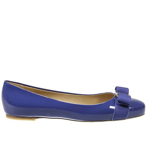 salvatore ferragamo blue flats shoes.